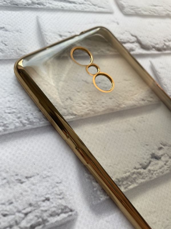 Силіконовий чохол із золотим обідком для Xiaomi Redmi Note 3 / Note 3 Pro Золотий