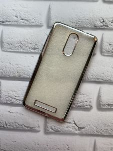 Силіконовий чохол із золотим обідком для Xiaomi Redmi Note 3 / Note 3 Pro Срібний