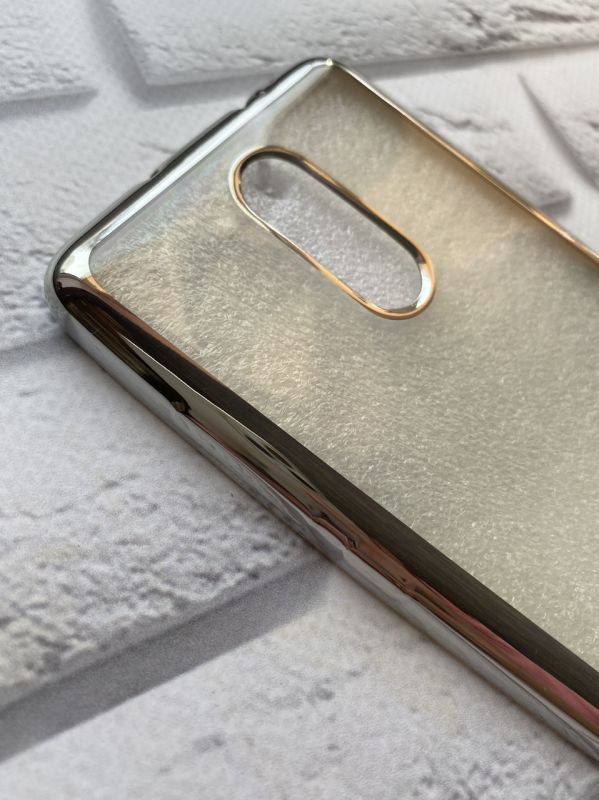 Силіконовий чохол із золотим обідком для Xiaomi Redmi Note 3 / Note 3 Pro Срібний