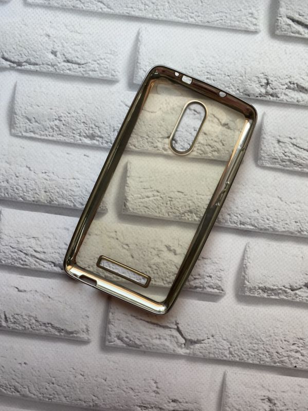 Силіконовий чохол із золотим обідком для Xiaomi Redmi Note 3 / Note 3 Pro Срібний