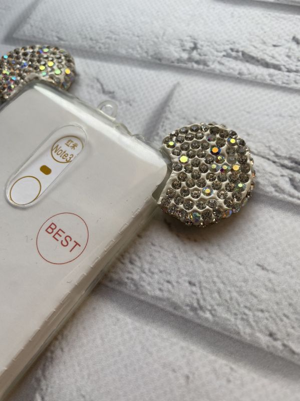 Силіконовий чохол із вухами для Xiaomi Redmi Note 3 / Note 3 Pro Срібний