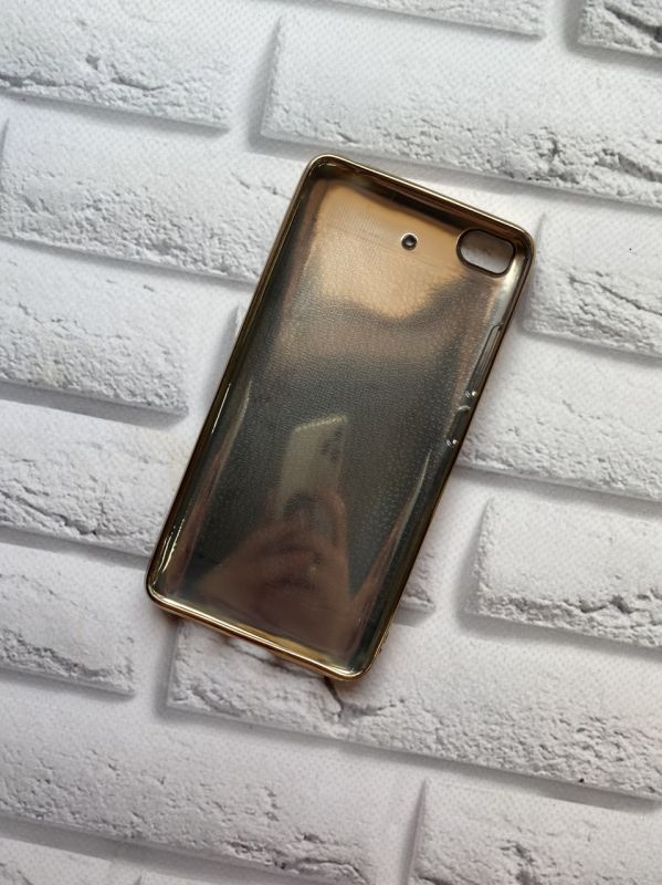 Силіконовий чохол із тисненням для Mi 5s З золотим обідком. Світло коричневий