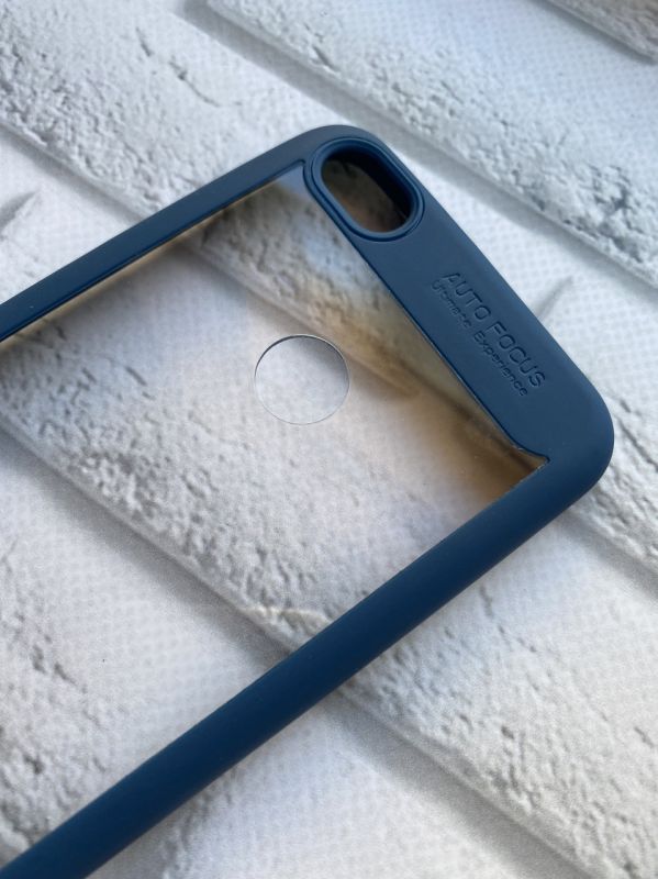 Силіконовий прозорий чохол Auto Focus для Xiaomi Redmi Note 5A Синій