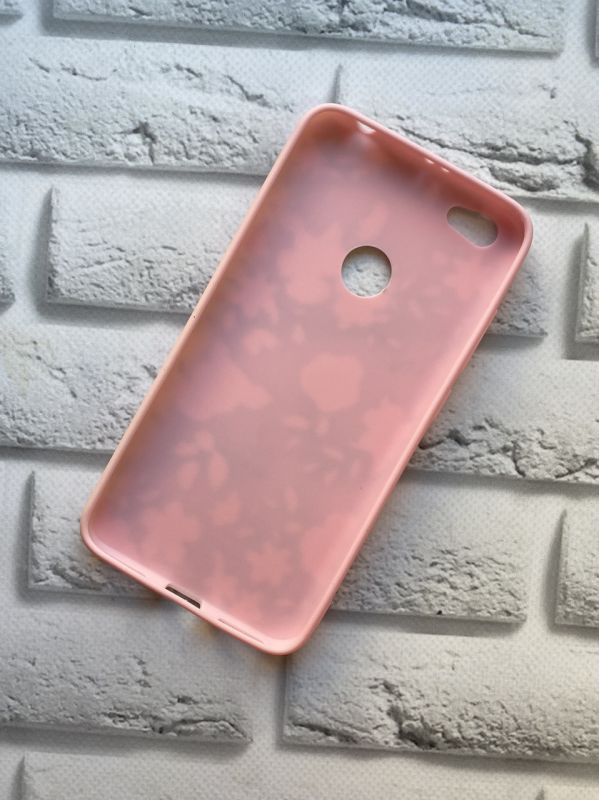 Силіконовий чохол з малюнком та камінням для Xiaomi Redmi Note 5A Дрібні квіти на рожевому