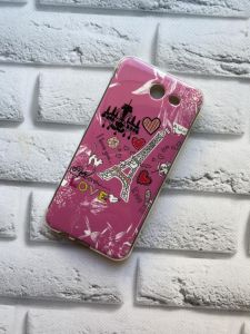 Силіконовий чохол з малюнком для Samsung J3 Prime / J3(2017) Версія для США / J3 Emerge Вежа на рожевому