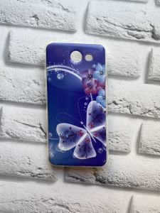 Силіконовий чохол з малюнком для Samsung J3 Prime / J3(2017) Версія для США Метелики на синьому