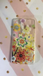 Силиконовый чехол с рисунком для  Meizu M5c Цветы желтые с камнями