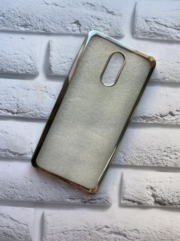 Силіконовий чохол із золотим обідком для Xiaomi Redmi Pro Срібний