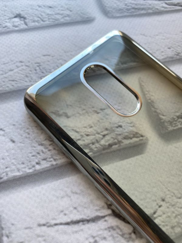 Силіконовий чохол із золотим обідком для Xiaomi Redmi Pro Срібний