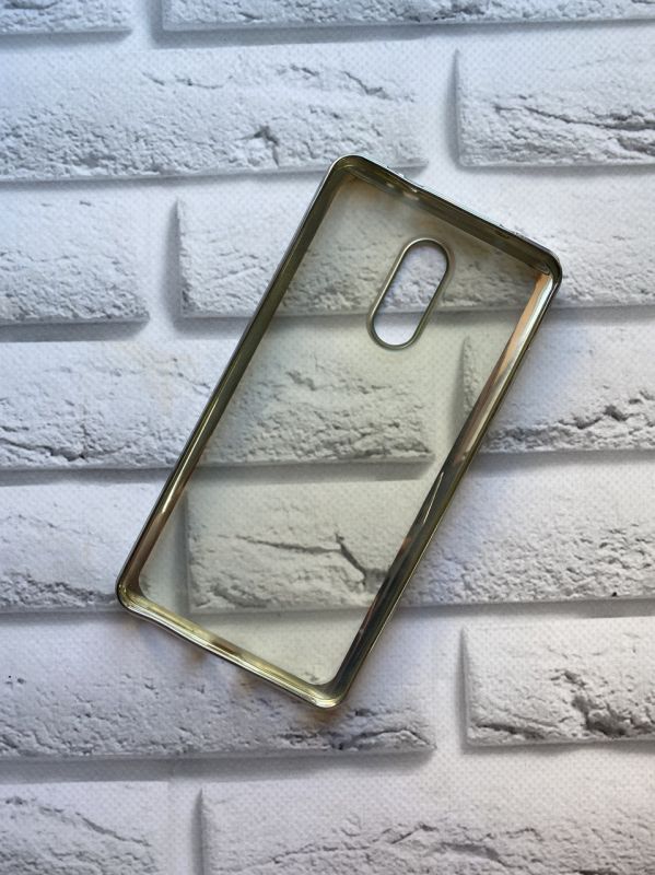 Силіконовий чохол із золотим обідком для Xiaomi Redmi Pro Срібний
