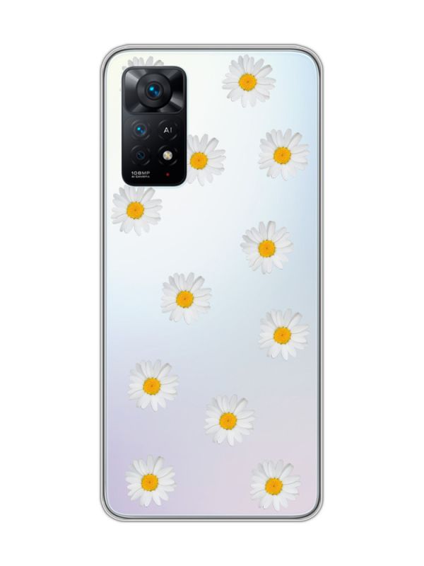 Прозорий чохол на Xiaomi Redmi Note 11 Pro Фон ромашки (принт 41)