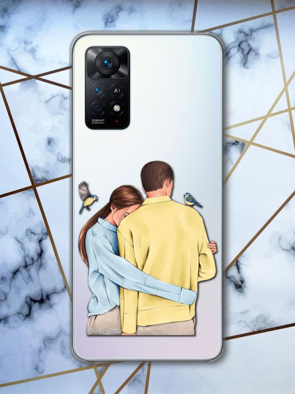 Прозорий чохол на Xiaomi Redmi Note 11 Pro Українська пара (патріотичний принт 14)