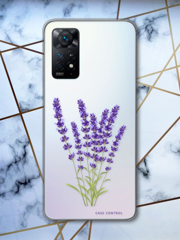 Прозорий чохол на Xiaomi Redmi Note 11 Pro дизайн Лаванда (принт 28)