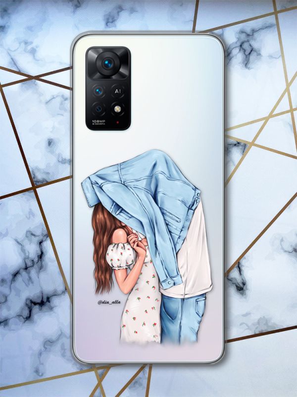 Прозорий чохол на Xiaomi Redmi Note 11 Pro Поцілунок (принт 33)