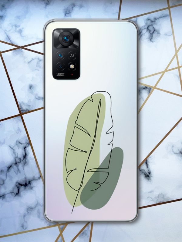 Прозорий чохол на Xiaomi Redmi Note 11 Pro Листочок (принт 65)