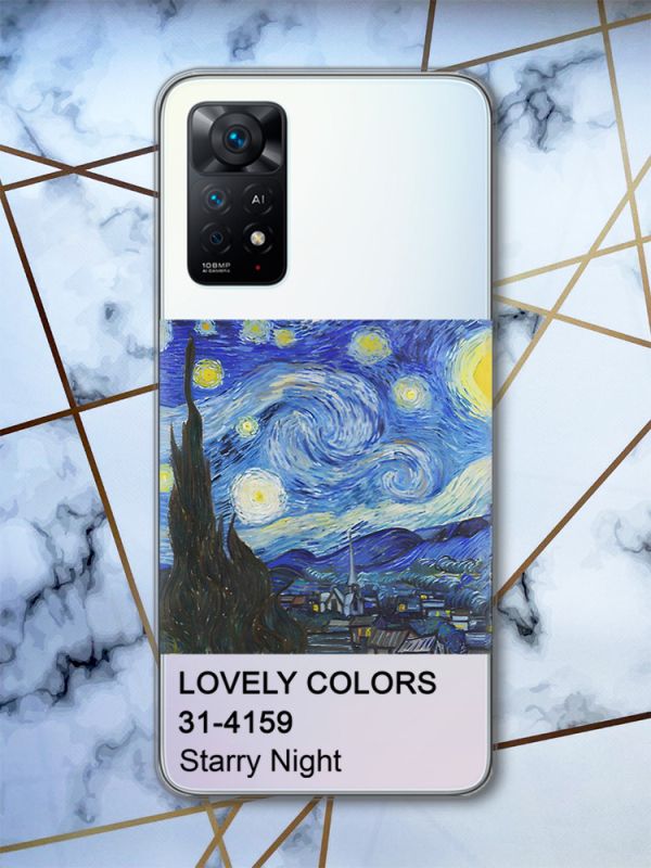 Прозорий чохол на Xiaomi Redmi Note 11 Pro Зоряна ніч (принт 74)