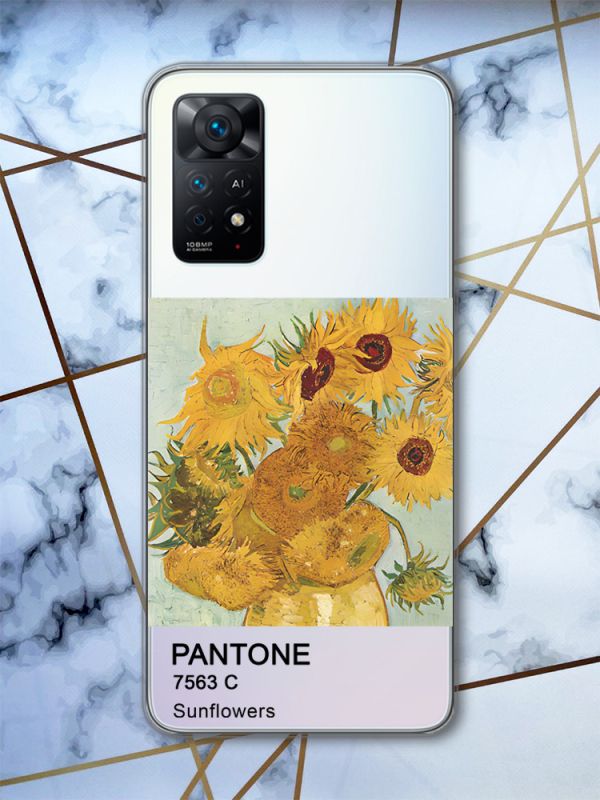 Прозорий чохол на Xiaomi Redmi Note 11 Pro Соняхи (принт 81)