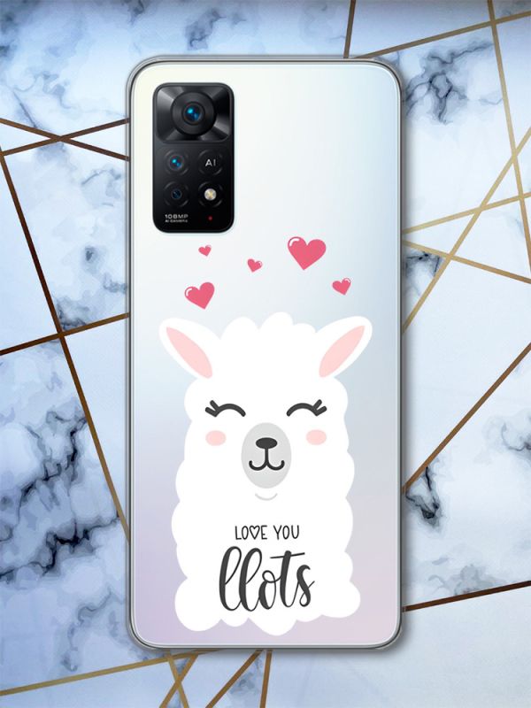 Прозорий чохол на Xiaomi Redmi Note 11 Pro Лама (принт 94)