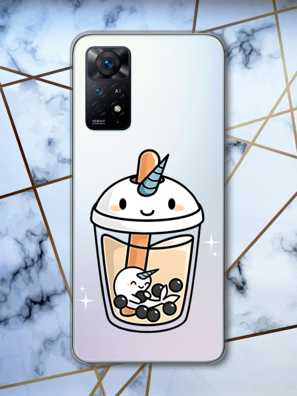 Прозорий чохол на Xiaomi Redmi Note 11 Pro Коктейль Єдиноріг (принт 96)
