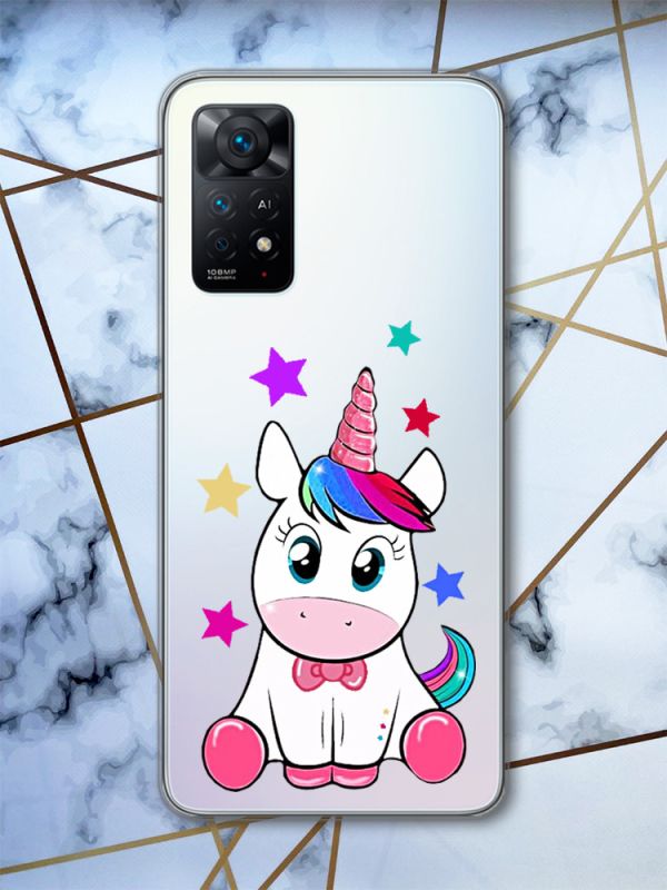 Прозорий чохол на Xiaomi Redmi Note 11 Pro Єдиноріг (принт 102)