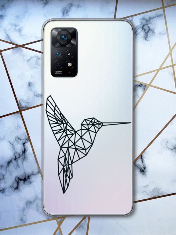 Прозорий чохол на Xiaomi Redmi Note 11 Pro Колібрі (принт 122)
