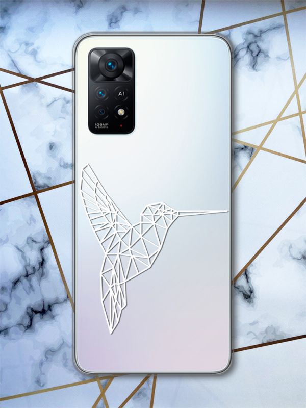 Прозорий чохол на Xiaomi Redmi Note 11 Pro Колібрі (принт 123)