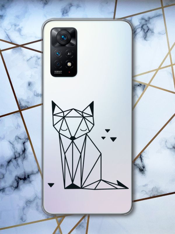 Прозорий чохол на Xiaomi Redmi Note 11 Pro Лисиця (принт 126)