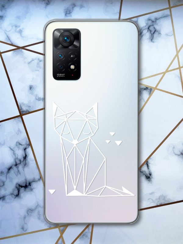 Прозорий чохол на Xiaomi Redmi Note 11 Pro Лисиця (принт 127)