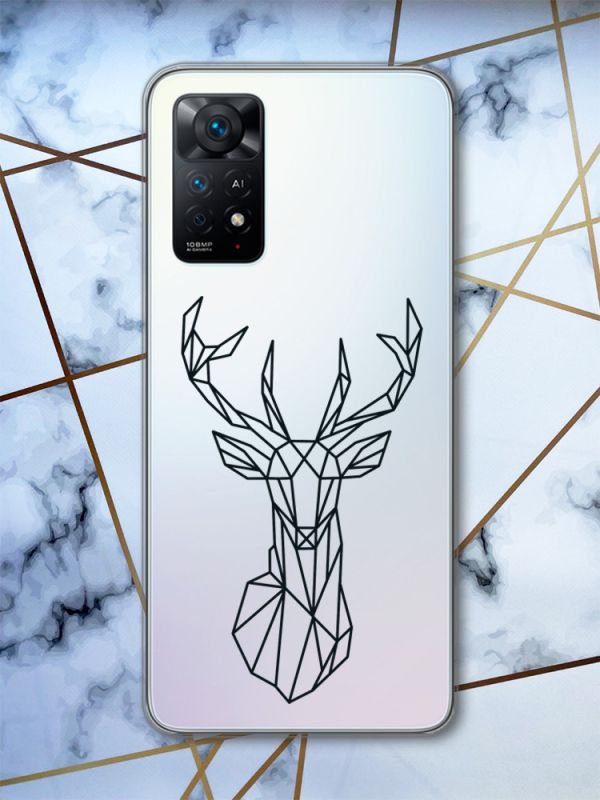 Прозорий чохол на Xiaomi Redmi Note 11 Pro Олень (принт 128)