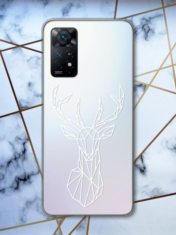 Прозорий чохол на Xiaomi Redmi Note 11 Pro Олень (принт 129)