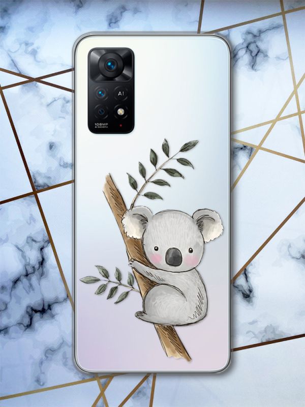 Прозорий чохол на Xiaomi Redmi Note 11 Pro :: Коала (принт 132)