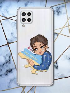 Прозорий чохол для Samsung Galaxy M32/A22 4G Моя Україна (патріотичний принт 2)