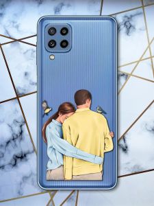 Прозорий чохол для Samsung Galaxy M32/A22 4G Українська пара (патріотичний принт 14)