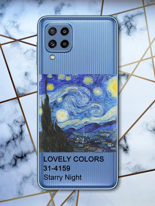 Прозорий чохол Samsung Galaxy M32 / M22 / A22 4G Зоряна ніч (принт 74)