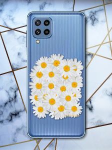 Прозорий чохол Samsung Galaxy M32 / M22 / A22 4G Букет ромашок (принт 40)