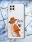 Прозорий чохол Samsung Galaxy M32 / M22 / A22 4G Дівчина з собачкою (принт 115)