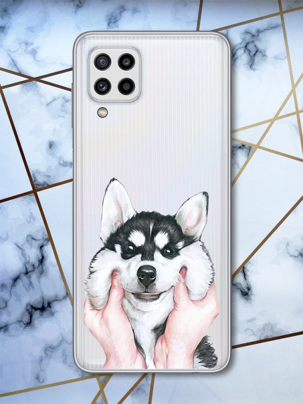 Прозорий чохол Samsung Galaxy M32 / M22 / A22 4G Мордочка (принт 121)