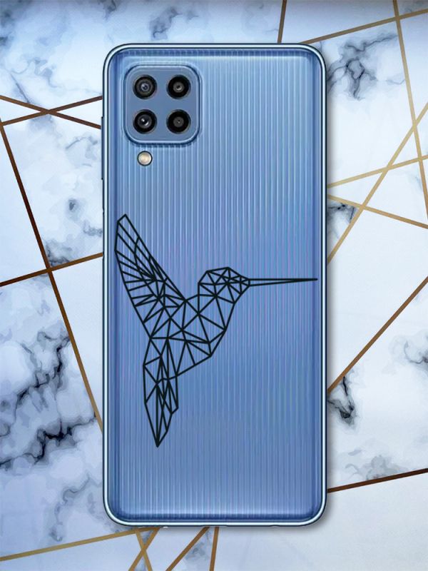 Прозорий чохол Samsung Galaxy M32 / M22 / A22 4G Колібрі (принт 122)