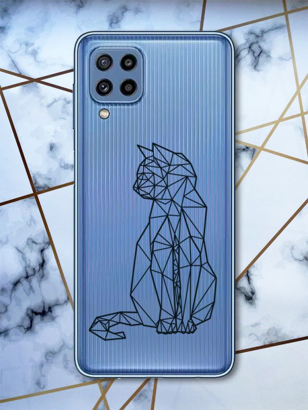 Прозорий чохол Samsung Galaxy M32 / M22 / A22 4G Кішечка (принт 124)