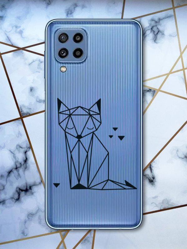 Прозорий чохол Samsung Galaxy M32 / M22 / A22 4G Лисиця (принт 126)