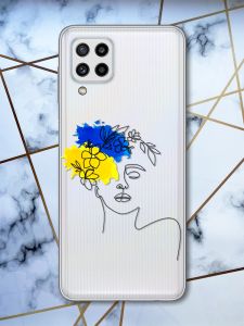 Прозорий чохол для Samsung Galaxy M32 / M22 / A22 4G Українка Арт (патріотичний принт 3)