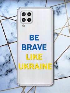 Прозорий чохол для Samsung Galaxy M32 / M22 / A22 4G Сміливість (патріотичний принт 5)