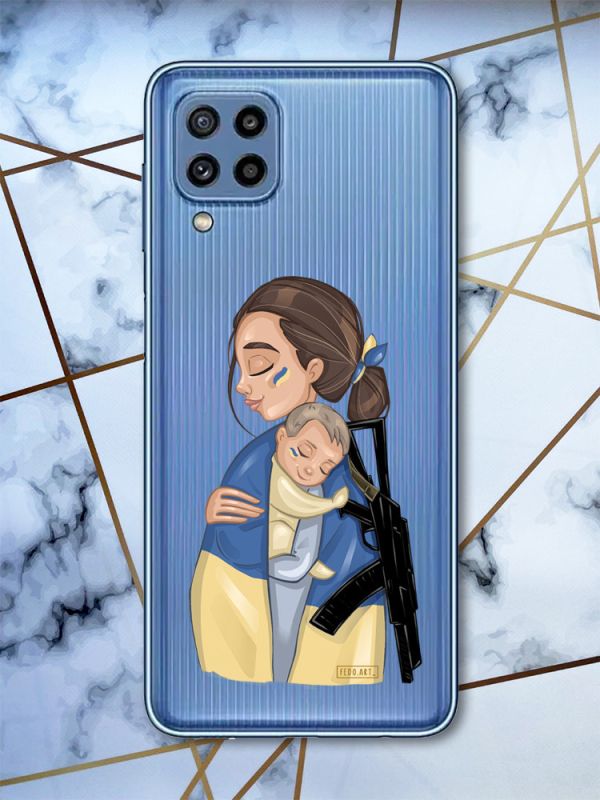 Прозорий чохол для Samsung Galaxy M32 / M22 / A22 4G Захисниця (патріотичний принт 20)