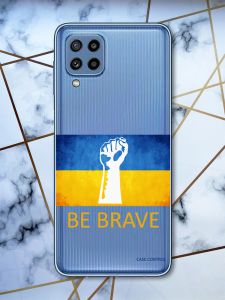 Прозорий чохол на Samsung Galaxy M32 / M22 / A22 4G Мужність Україна (патріотичний принт 42)