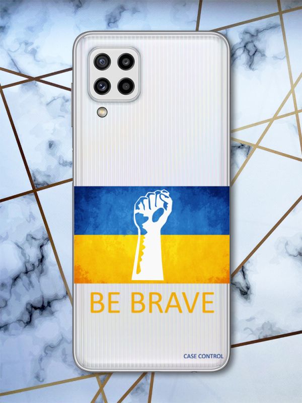 Прозорий чохол на Samsung Galaxy M32 / M22 / A22 4G Мужність Україна (патріотичний принт 42)