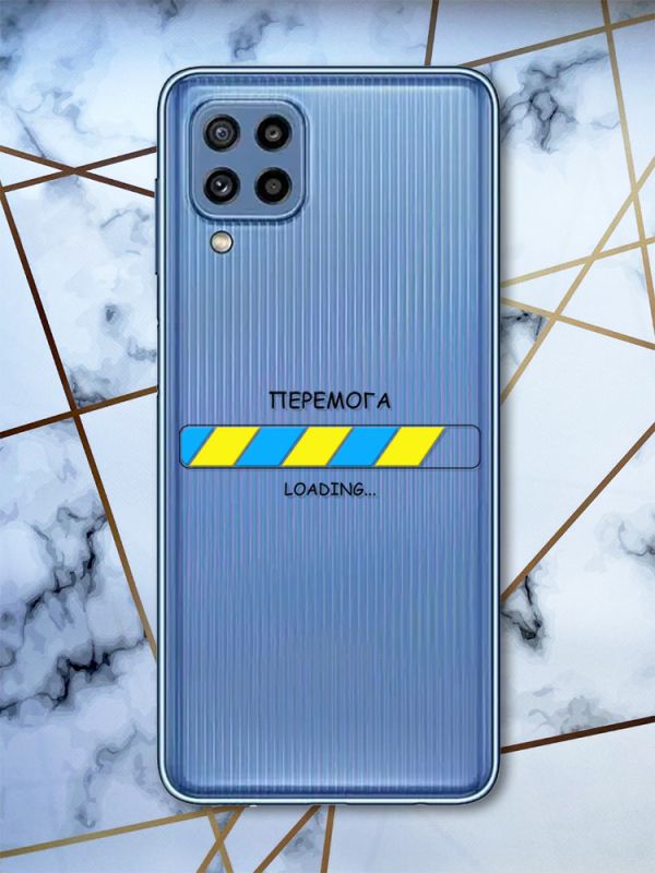 Прозорий чохол на Samsung Galaxy M32 / M22 / A22 4G Перемога Завантаження (патріотичний принт 88)