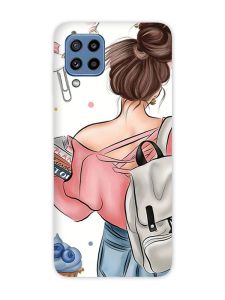 Чохол на Samsung Galaxy M32 / M22 / A22 4G Дівчина з рюкзаком (принт 30)