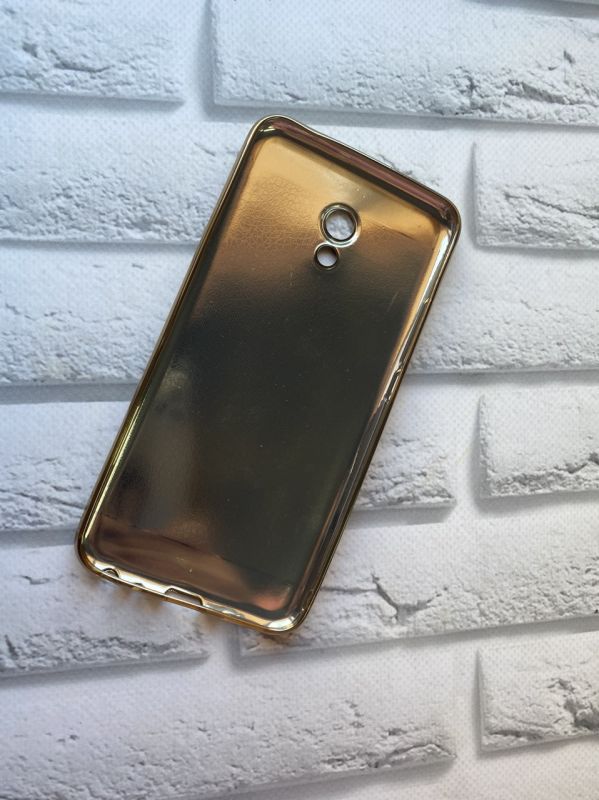 Силіконовий чохол з тисненням і золотим обідком для Meizu M5 Note Світло-коричневий