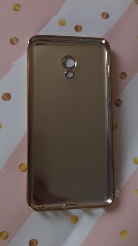 Силіконовий чохол з тисненням і золотим обідком для Meizu M5 Note Коричневий