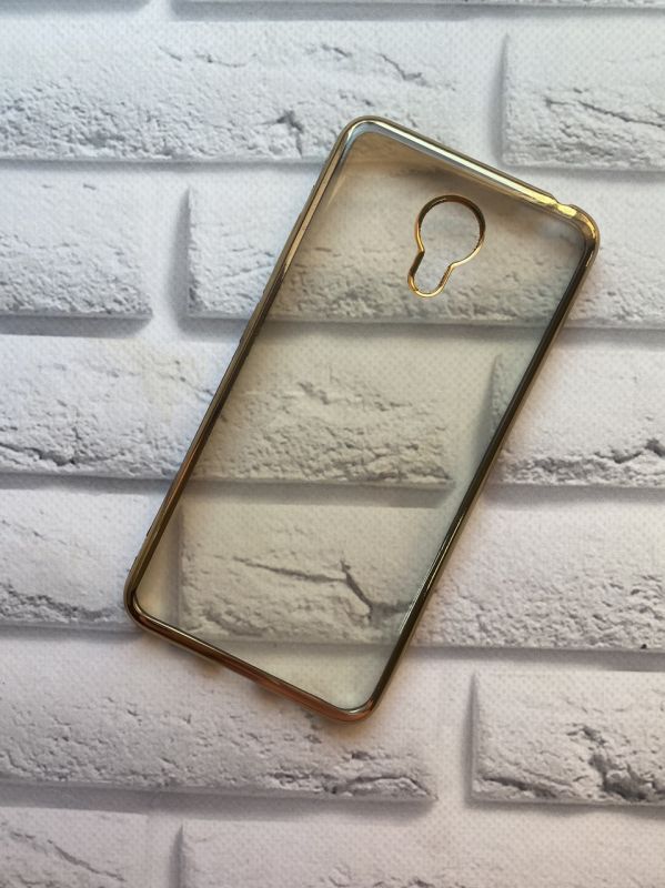 Силіконовий чохол із золотим обідком для Meizu M3 Note Золотий